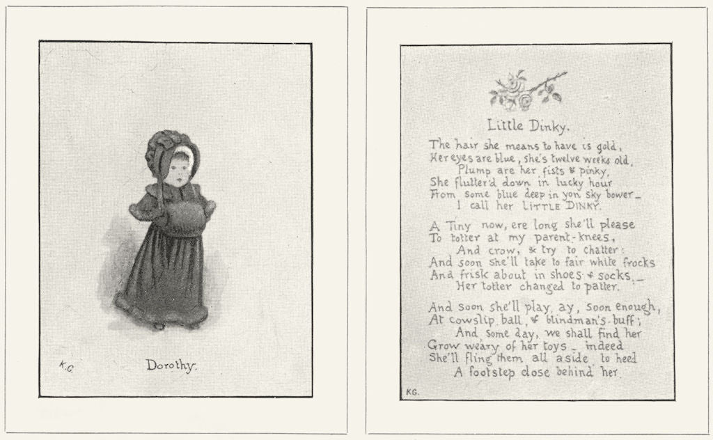 KATE GREENAWAY. Little Dinky 1905 old antique vintage print picture